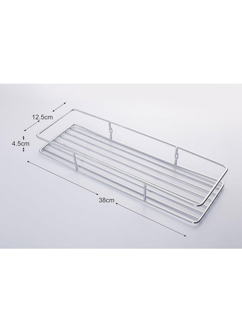 ZUPA Zupa AntiRust Stainless Steel MultiPurpose Wire Shelf Rack Bathroom Rack Perfume Rack Shampoo Rack Store Rack for Bathroom and Kitchen 33 x 13 x 12 CM Silver  - Image 2