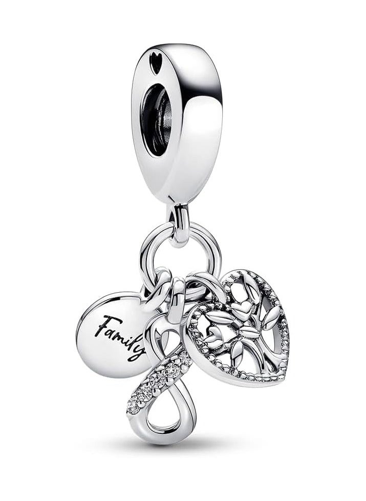 Generic Women's Sterling Silver Family Infinity Triple Dangle Charm  - Image 1