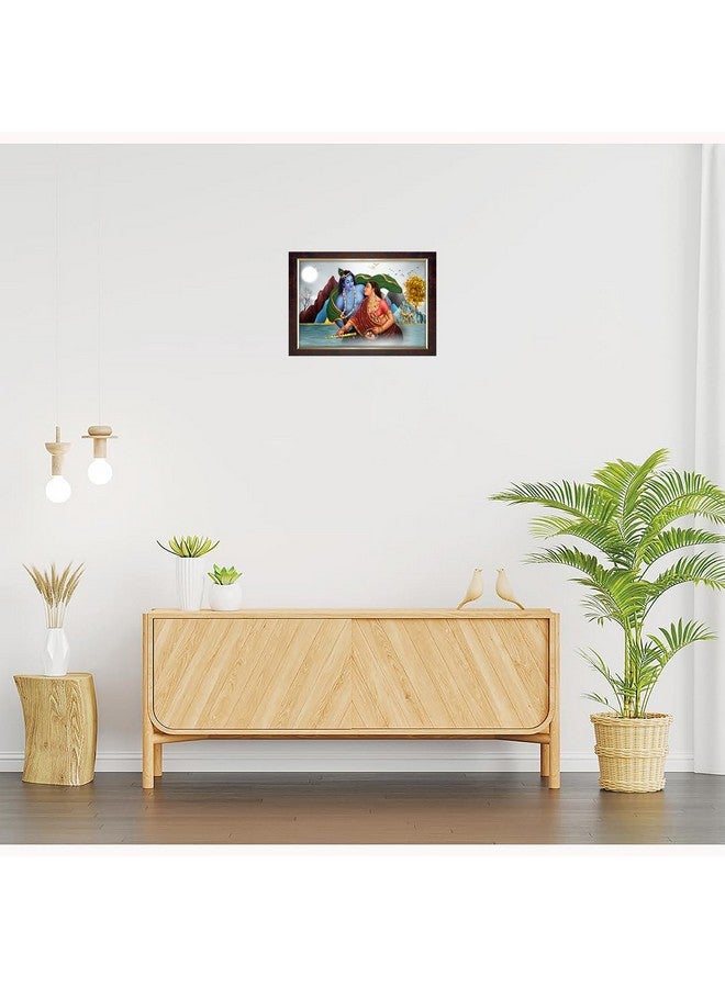Dharvika Innovations Dharvika Innovations Radha Krishna Photo Frame Big Size Home Decoration with Sparkle Coated Lamination (14x20 Inch) - 20525 - Image 3