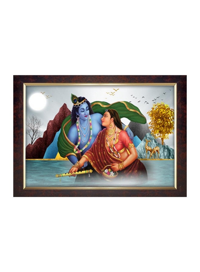 Dharvika Innovations Dharvika Innovations Radha Krishna Photo Frame Big Size Home Decoration with Sparkle Coated Lamination (14x20 Inch) - 20525 - Image 1