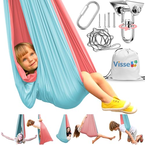 VISSE Sensory Swing for Kids Indoor - Calming Cocoon Therapy Swing 360° Hardware - Holds 220lbs - Indoor Outdoor Sensory Hammock - Autism ADHD SPD Trusted Sensory Support - Image 1