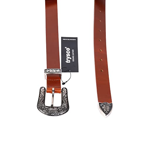 trysco®, Pure Genuine Leather, Girls/Women Multi Purpose Belt (Waist Size -34") (width 23MM) (TAN) - Image 4