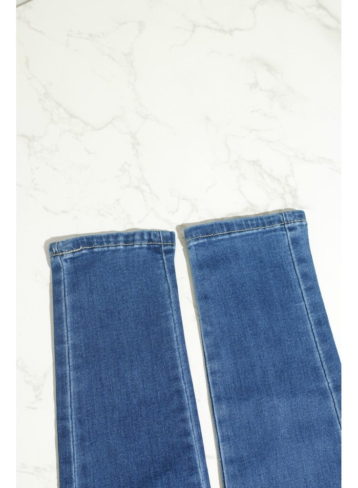 بونكا بنطلون جينز نسائي بكلف بيضاء من بونكا - Image 2