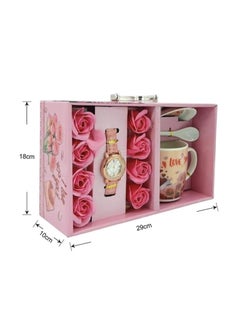 BABAZAM Watch & Mug & Spoon & Saucer Gift Box Carefully Packed for Gifting to Lover Women Girls Birthday Anniversary Wedding Multicolor 18x29x10cm  - Image 1