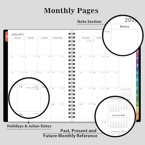MaaIbok 2026 Planner - Weekly & Monthly Planner 2026, Planner 2026, From January 2026 - December 2026, 6.25 in × 8.3 in, Flexible Cover, Twin-Wire Binding - Classic Black, Improving Your Time Management Skill - Image 3