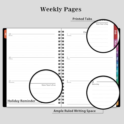 MaaIbok 2026 Planner - Weekly & Monthly Planner 2026, Planner 2026, From January 2026 - December 2026, 6.25 in × 8.3 in, Flexible Cover, Twin-Wire Binding - Classic Black, Improving Your Time Management Skill - Image 4