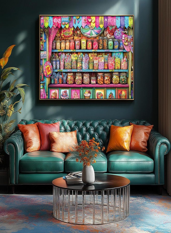 Blueforest Candy Shop 500 Piece Puzzles for Adults - Vibrant Sweets Store Jigsaw Puzzle, Nostalgic Candy Jar Decor & Challenging Family Activity (23"x15") - Image 4