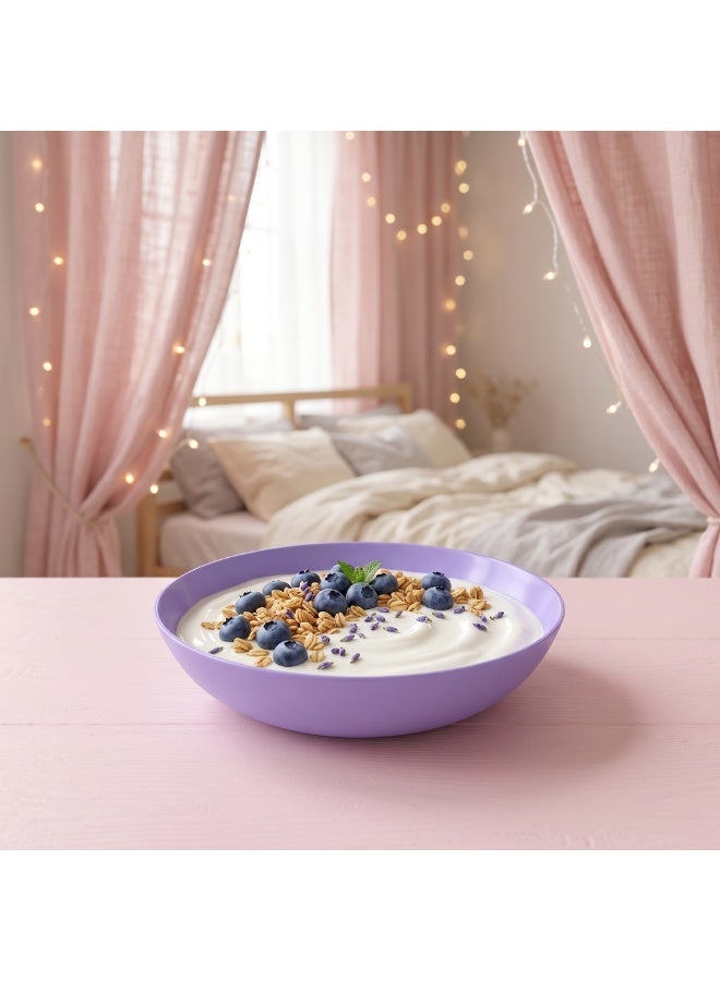 EasyGO Easy-Go Set of Reusable Plastic Plates 21cm (4 Plates) BPA Free PP – Microwave, Freezer & Dishwasher Safe - Lavender - Image 1