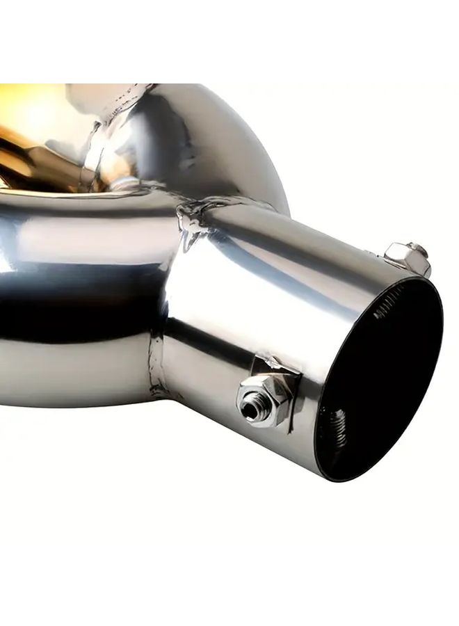 Blue Universal 2 5 Inch Inlet Dual Exhaust Tail Pipe Stainless Steel Muffler Tip - Image 5