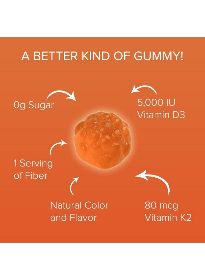 Natural BioScience Sugar Free Vitamin D3 K2 Gummies Family Size 180 Vitamin D Gummies Vitamin D3 5000 Iu+K2 Mk7 80 Mcg K2 D3 Vitamin Supplement Vitamin D K2 For Bones Immune Heart Mood Kosher Halal Glutenfree - Image 5