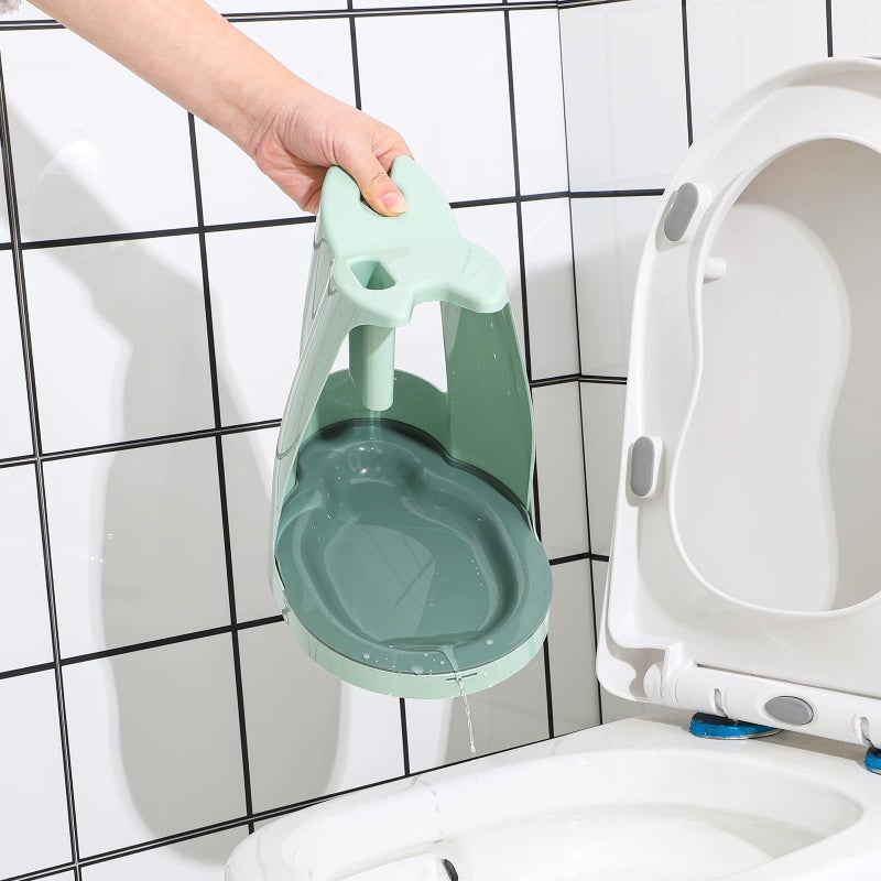 Cq acrylic Toilet Brush and Plunger Set,Green 3 in 1 Bathroom Scrubber Plunger and Angled Toilet Bowl Brush & Scrubber Combo with Holder and Rim Cleaner for Camper,Rv,Apartment,New Home,Set of 1 - Image 5