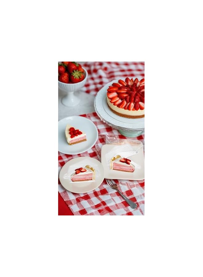 S-TOP Cake Slice Containers with Hinged Lid, 4.33 Inch Clear Boxes for Cheesecake, Bakery and Cafe Use, Pack of 100, To-Go Dessert Packaging for Home Bakers - Image 2