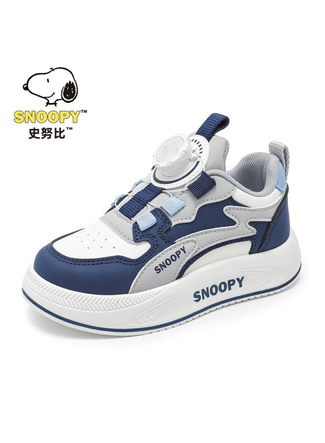 Snoopy Kids Soft Sole Lightweight Sports Shoes Girls Versatile Casual Shoes Boys Shoes 0027 White/blue Size 27