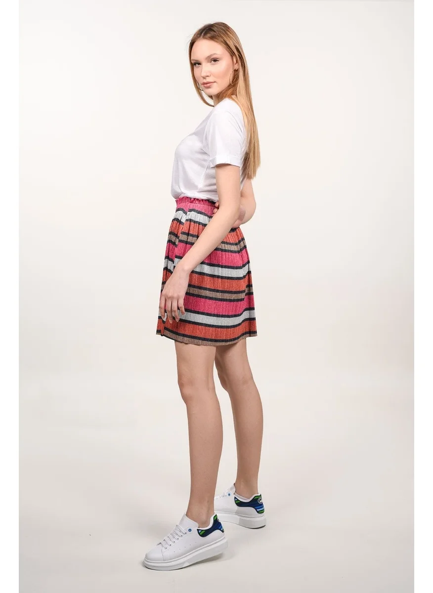 Alexander Gardi Alexandergardı Elastic Waist Glittery Pleated Skirt (B20-160607)