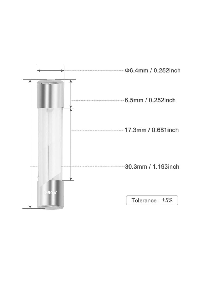 RASHRI ; One For All RASHRI One For All 6A Fast Blow Glass Fuse 250v 6A Fuse for Extension Board Pack of 5  - Image 2
