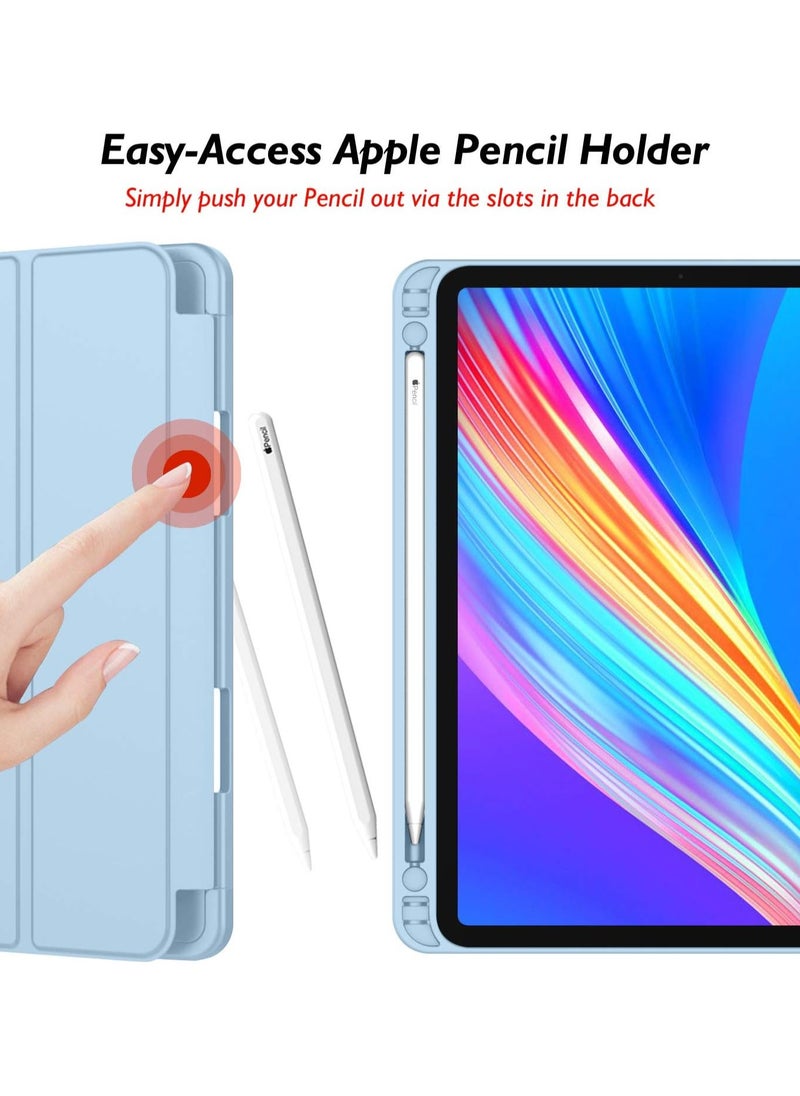 Apple Smart Folio Flip Full Cover Tablet Case with Pencil Holder and Auto Wake/Sleep function for Apple iPad Pro 12.9 (2022,2021,2020 12.9 Inch) – Sky Blue