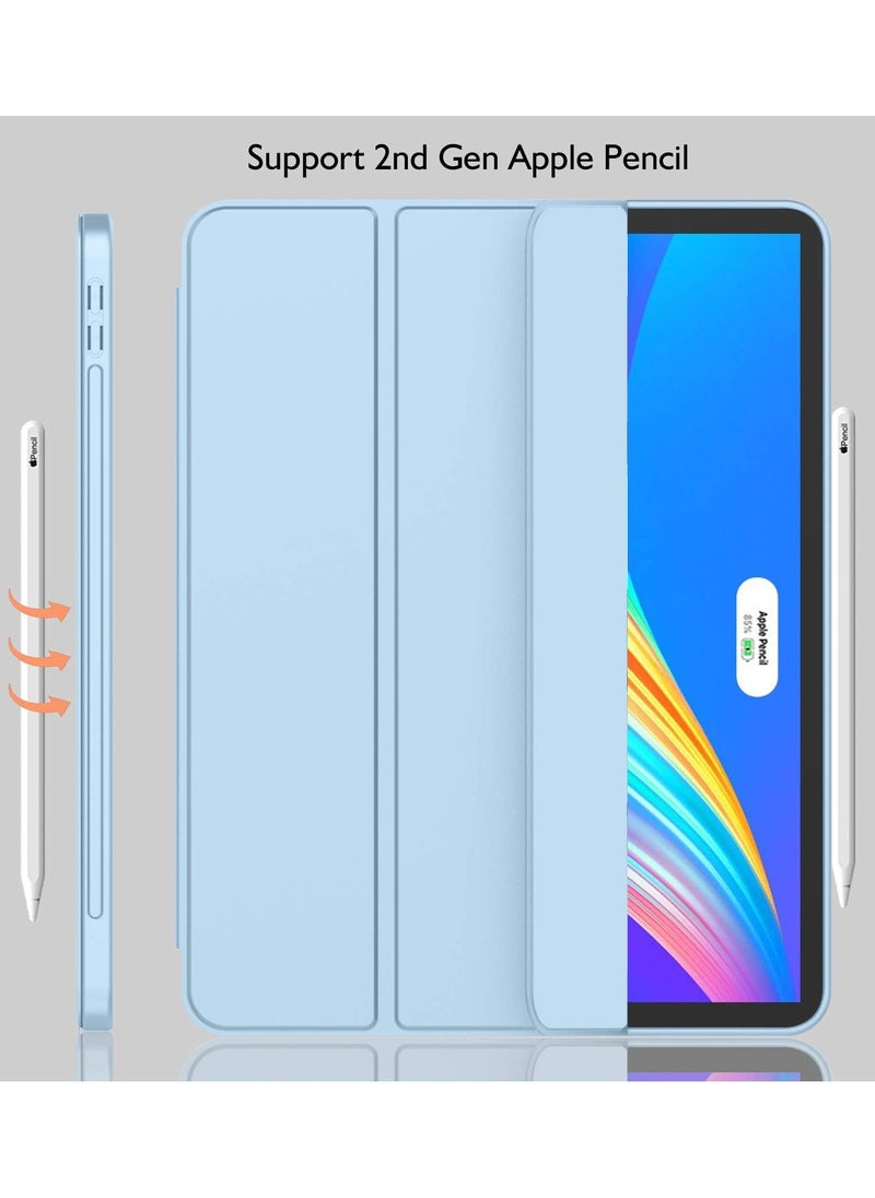 Apple Smart Folio Flip Full Cover Tablet Case with Pencil Holder and Auto Wake/Sleep function for Apple iPad Pro 12.9 (2022,2021,2020 12.9 Inch) – Sky Blue