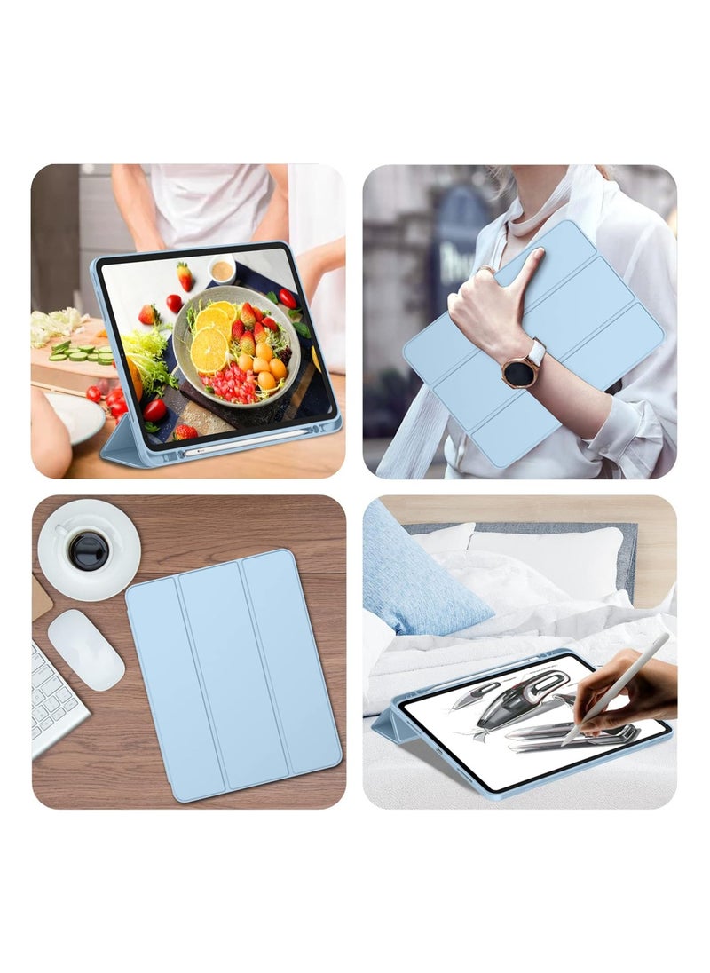 Apple Smart Folio Flip Full Cover Tablet Case with Pencil Holder and Auto Wake/Sleep function for Apple iPad Pro 12.9 (2022,2021,2020 12.9 Inch) – Sky Blue
