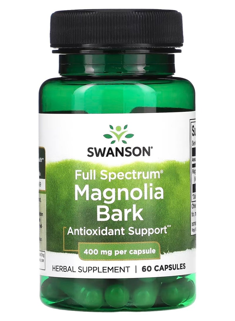 Swanson, Full Spectrum Magnolia Bark, 400 mg, 60 Capsules