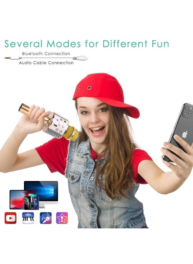 ShebSheb Wireless Bluetooth Karaoke Microphone Portable Handheld Mic Speaker For All Smartphones Microphone Speaker For Girls Boys Kids Childrens Adults  - Image 4