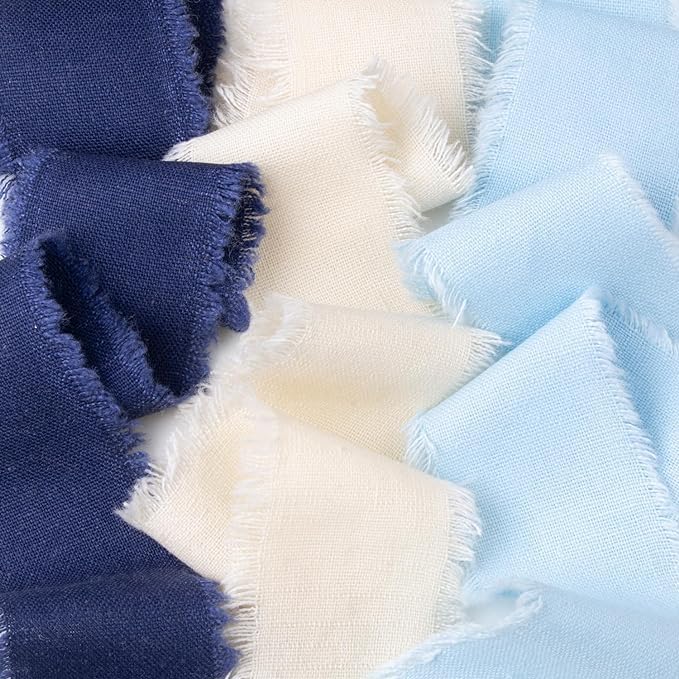 SILVERBILL Cotton Linen Ribbon Handmade Cloth Fabric Ribbon 15 Inch3 Meter7 Colors Rolls for Gift Wrapping Wedding Invitations Bridal Bouquets DIY CraftsMulti Colors - Image 2