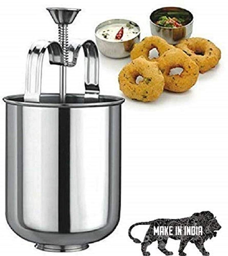Sajag Stainless Steel Medu vada Machine Mendu Vada Maker for Perfectly Shaped Crispy Uddina Vade Medhu vada Uddi vada Minapa garelu Uzhunnu vada Urad vada Hygienic - Image 5