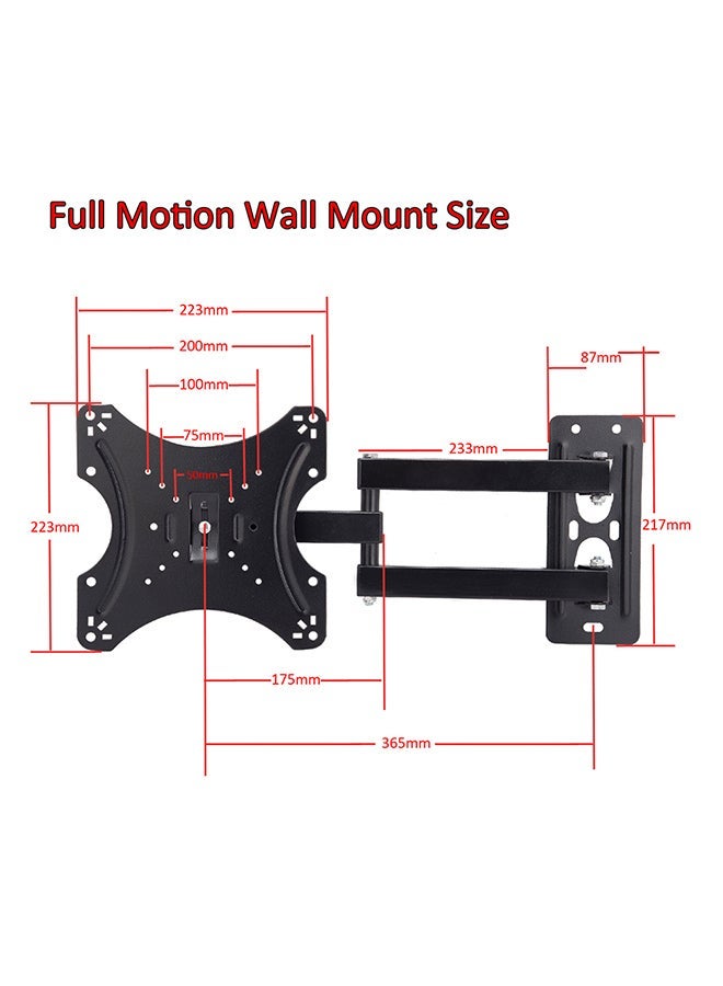 NIBEMINENT Retractable Wall Mount TV Stand Black  - Image 4