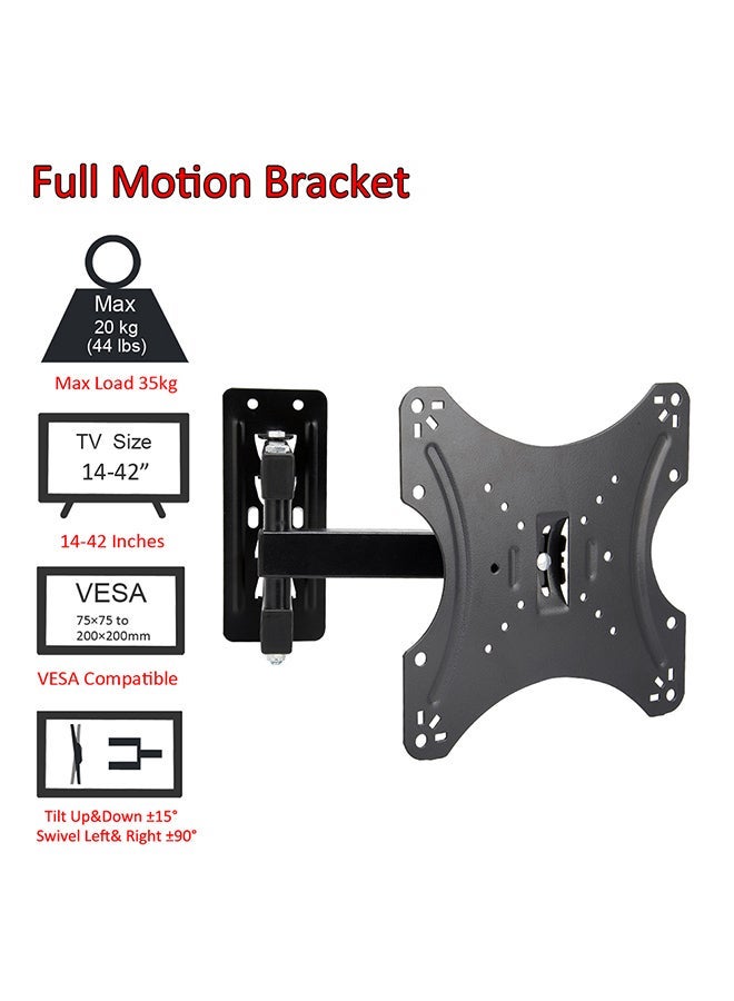 NIBEMINENT Retractable Wall Mount TV Stand Black  - Image 3