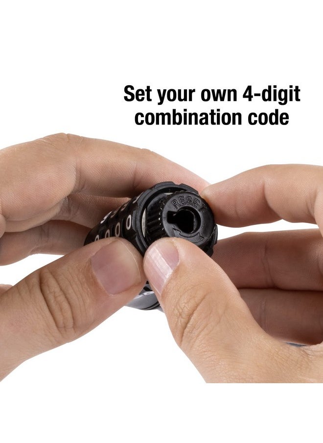 Master Lock Master Lock Black Set Your Own Combination Bike Lock, Metal Cable Lock has a Weather Resistant Vinyl Coating for Outdoor Durability, 5 Feet Long, 8370D  - Image 1
