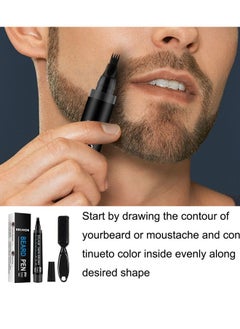 EELHOE Mens Waterproof Beard Filling Pen Kit With Brush, Long Lasting Coverage And Natural Looking Black  - Image 5
