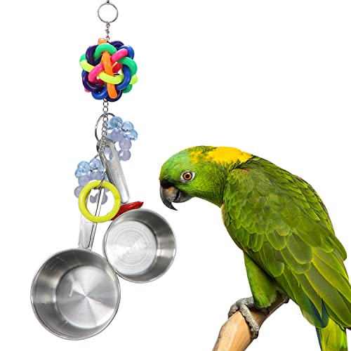 Litewoo Bird Stainless Steel Bell Toys Safe and Stable Hanging Spoons Pipe Chew Bite ToyD - Image 1