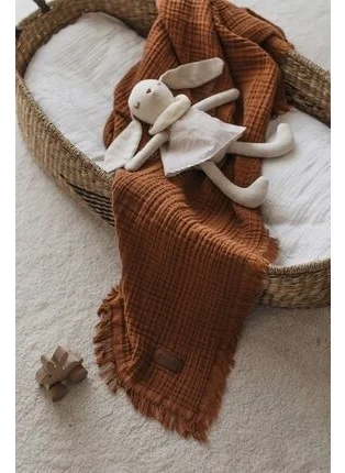 Zeypba Cinnamon Muslin 4 Layer Muslin Baby-Child Blanket 100% Cotton 110x110cm