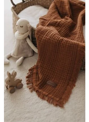 Zeypba Cinnamon Muslin 4 Layer Muslin Baby-Child Blanket 100% Cotton 110x110cm