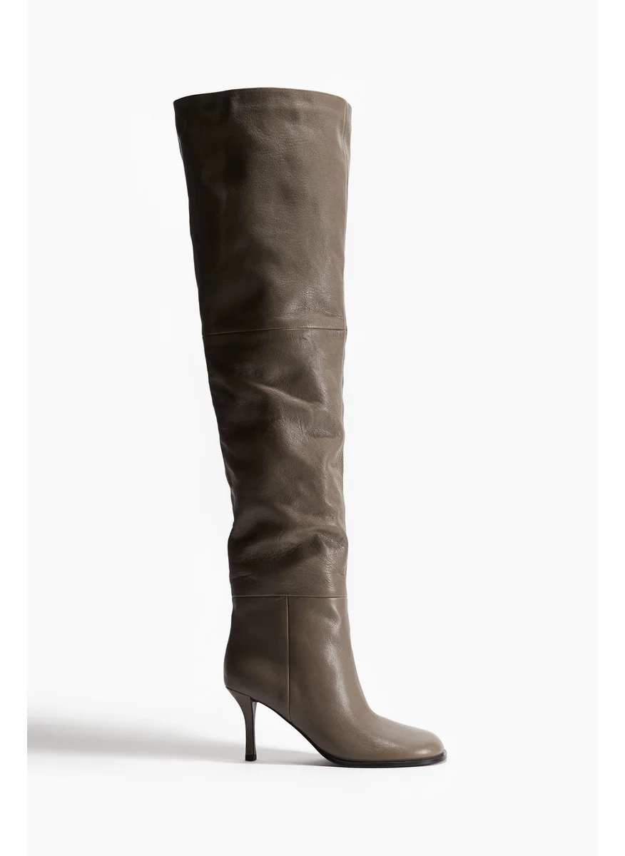 H&M Over-The-Knee Leather Boots