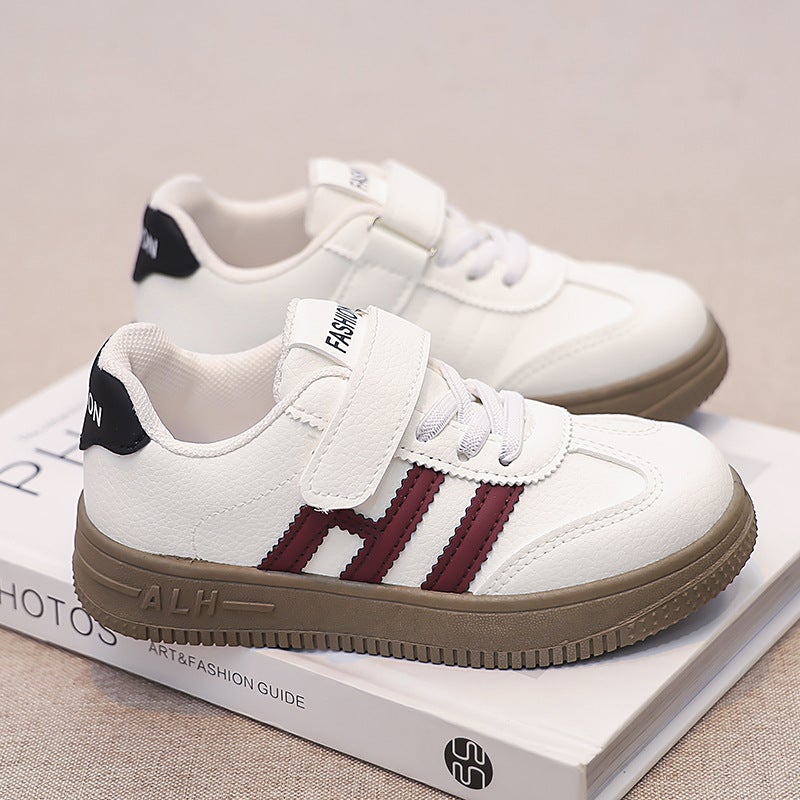 Soft Leather Kids Sneakers - White Shoes for Girls and Boys, Spring/Fall Fashionable Comfort