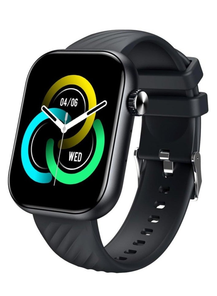 إيتيل itel O15 (2.01") LCD Display Smart Watch, 480 Nits Brightness, 7 Days Battery Life, Heart Rate & Blood Oxygen Monitoring, 12 months warrant,IP68 Waterproof with Multisport Modes (Black) black - Image 1