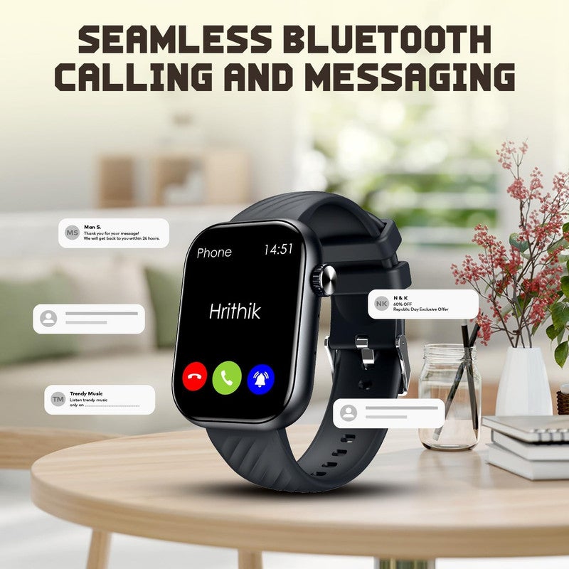 إيتيل itel O15 (2.01") LCD Display Smart Watch, 480 Nits Brightness, 7 Days Battery Life, Heart Rate & Blood Oxygen Monitoring, 12 months warrant,IP68 Waterproof with Multisport Modes (Black) black - Image 5