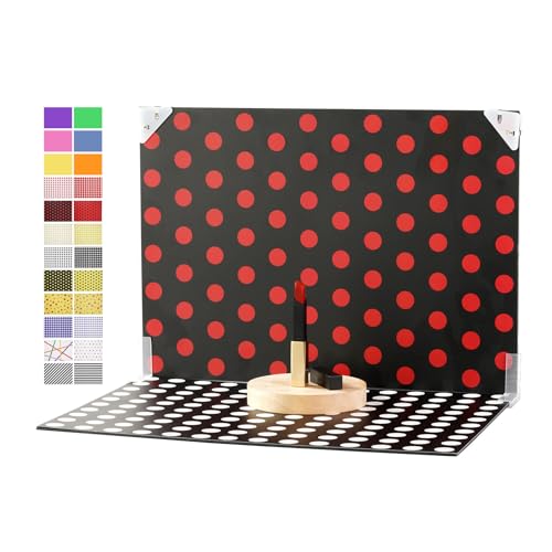 Meking 12Pcs 24Patterns Product Photography Backdrops Kit Small Photo Backdrop Colorful Polka Dot Flat Lay Background for Jewelry, Cosmetics,Crafts and Other Small Product Photography (16.5X11.8inch) - Image 1