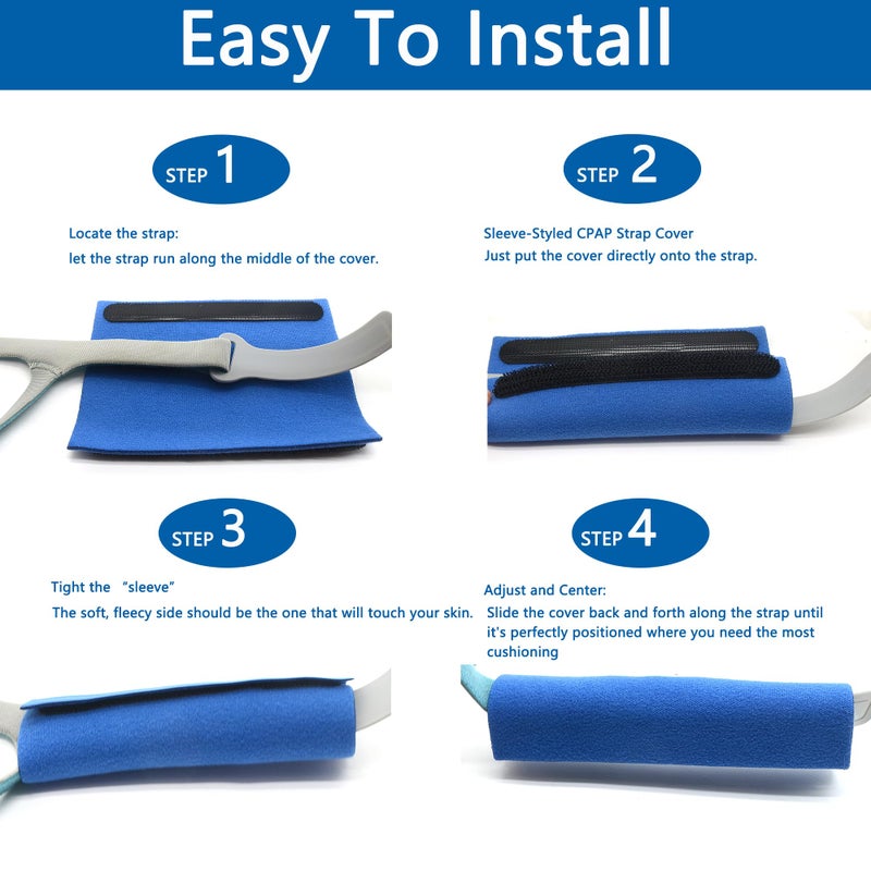 TUSIWIT 4 Pack CPAP Strap Covers,Strap Cushions Pads for Most Headgear Straps,More Comfortable and Prevent Face Marks - Image 5