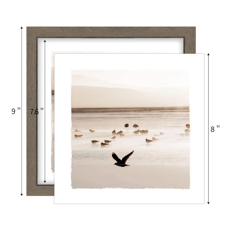 Dream Land Beach Coastal Framed Wall Artï¼šSunset Sunrise Scene Seashore Sea Bird Seascape Picture Artwork Ocean Modern Seaside Landscape Painting Print for Bedroom Living Room Home Office - Image 3