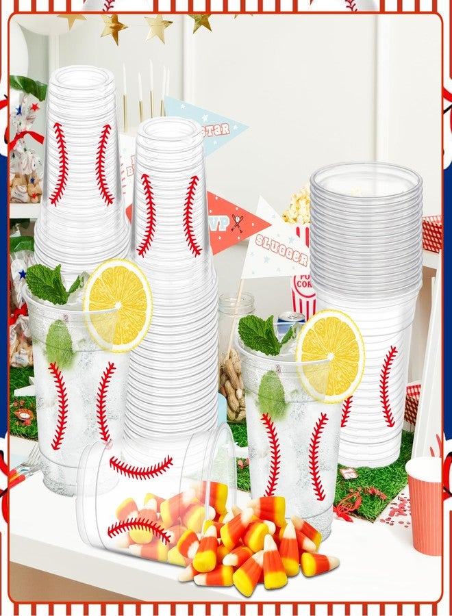 HYMENEX 50Pcs Baseball Cups, 12oz Baseball Plastic Cups for Birthday Home Kitchen Wedding Decorations Game Day Event Sport Theme Party Supplies - Image 4