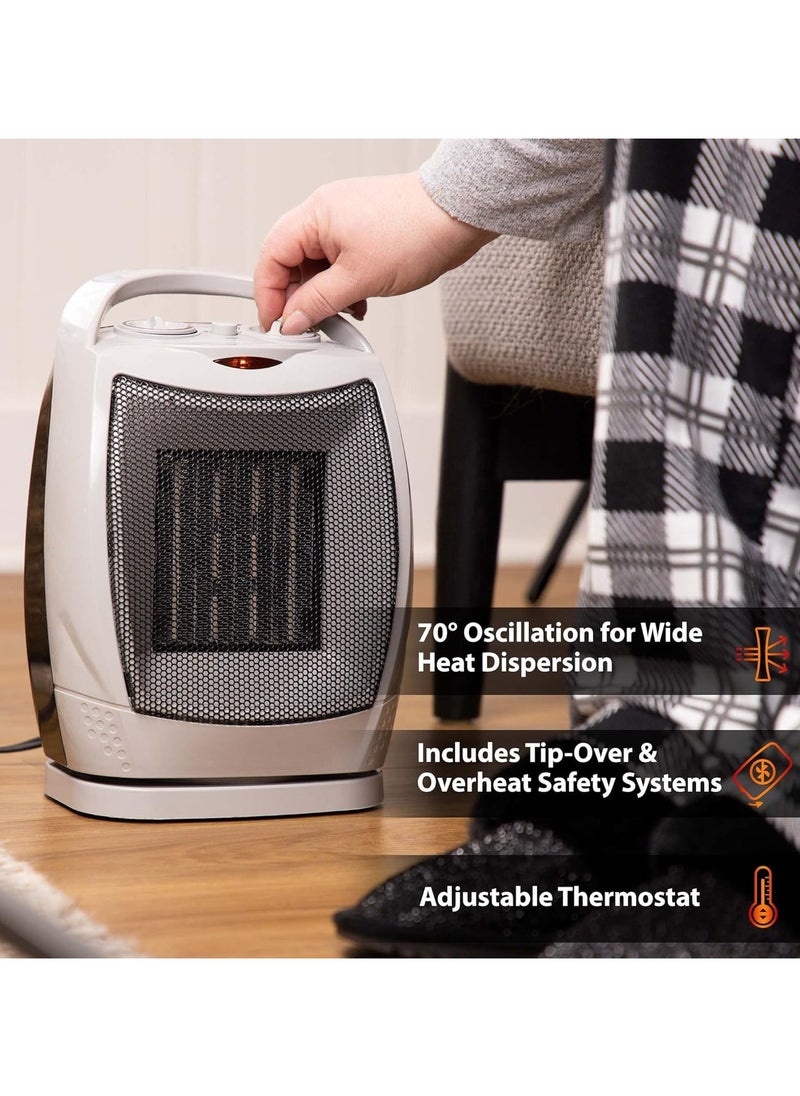 Generic Oscillating Indoor Space Heater, Portable, Ceramic, Electric, Energy-Efficient, Adjustable Thermostat, Tip-Over Switch, Overheat Protection, Ideal for Home, Bedroom, Office  - Image 2