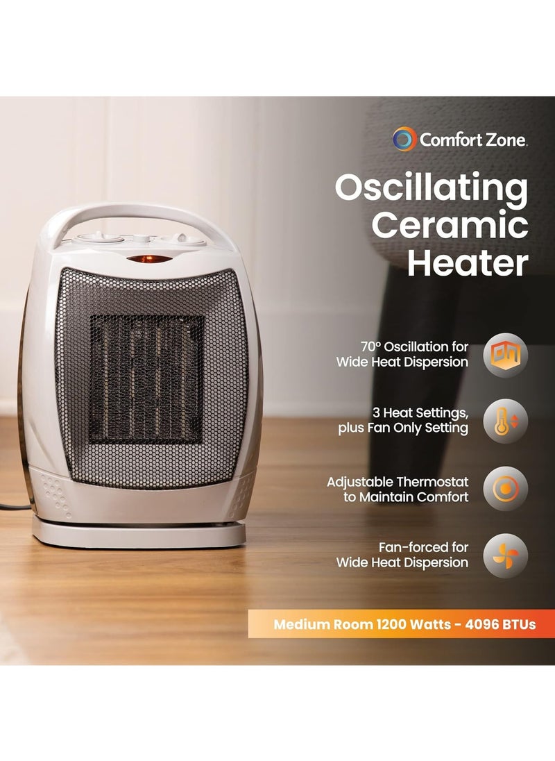 Generic Oscillating Indoor Space Heater, Portable, Ceramic, Electric, Energy-Efficient, Adjustable Thermostat, Tip-Over Switch, Overheat Protection, Ideal for Home, Bedroom, Office  - Image 5