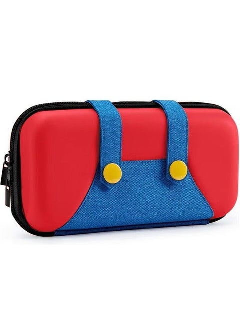 Case Compatible with Nintendo Switch/OLED, Portable Switch Carrying Cover with 10 Game Holders Protective Case Anti-Scratch Travel Carrying Clutch for Mario Fans-Red