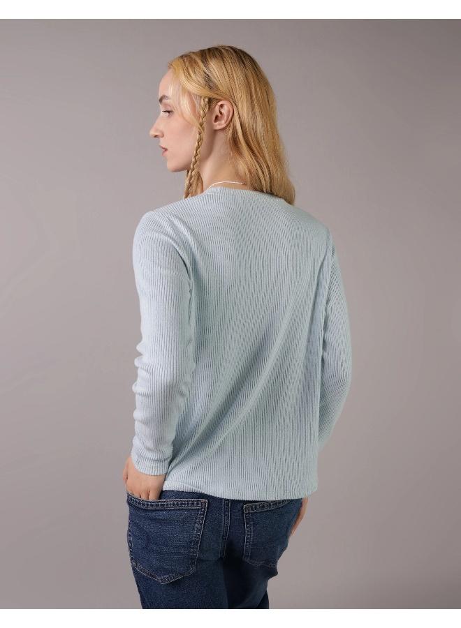 American Eagle AE Plush Long-Sleeve Crew Neck T-Shirt - Image 4