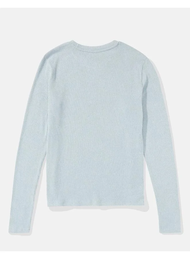 امريكان ايجل AE Plush Long-Sleeve Crew Neck T-Shirt
