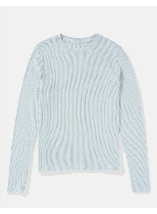 American Eagle AE Plush Long-Sleeve Crew Neck T-Shirt - Image 3