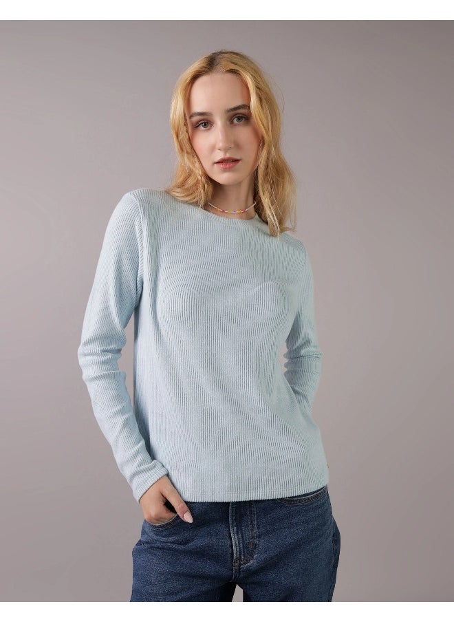 American Eagle - AE Plush Long-Sleeve Crew Neck T-Shirt - Image 1