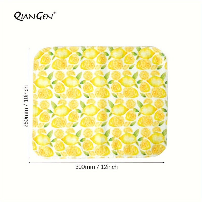 Super Absorbent 20 Count Reusable Unpaper Towels Viscose Knit Fabric Fruit Theme Kitchen Cleaning Washable - Image 5