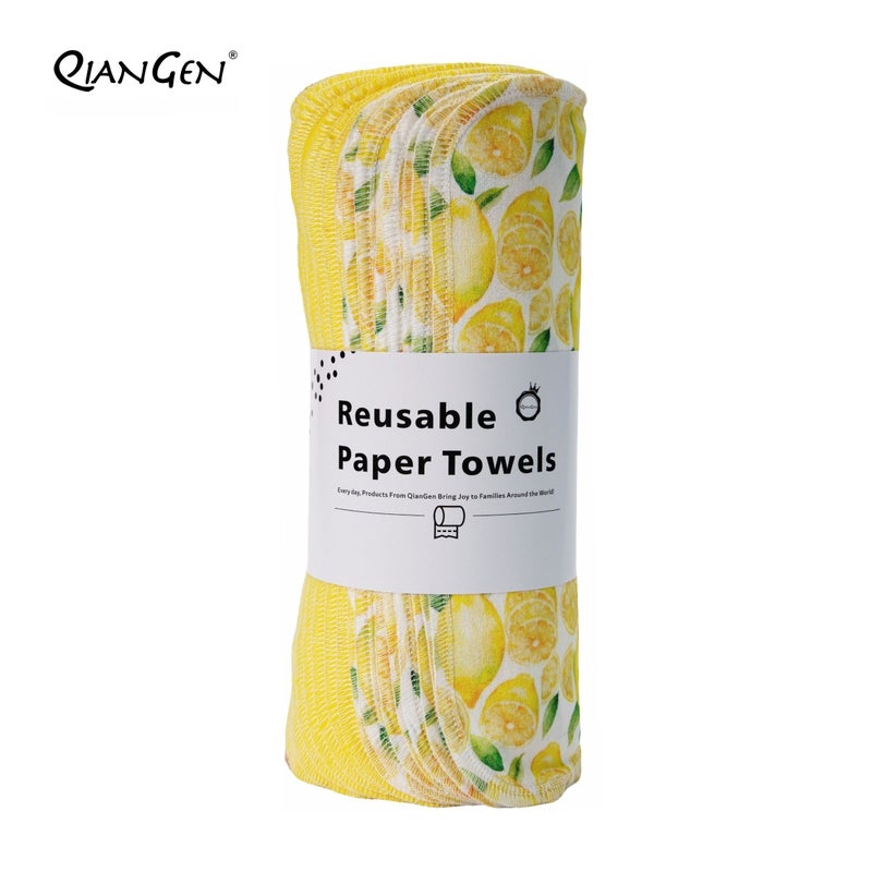 Super Absorbent 20 Count Reusable Unpaper Towels Viscose Knit Fabric Fruit Theme Kitchen Cleaning Washable - Image 4